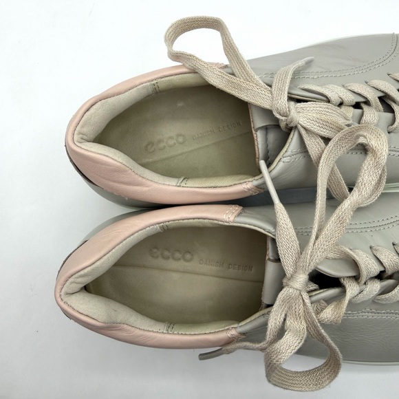 ECCO Soft 7 Women 39 EU 8 US Grey Leather Sneakers New with Factory Defects - Picture 6 of 10